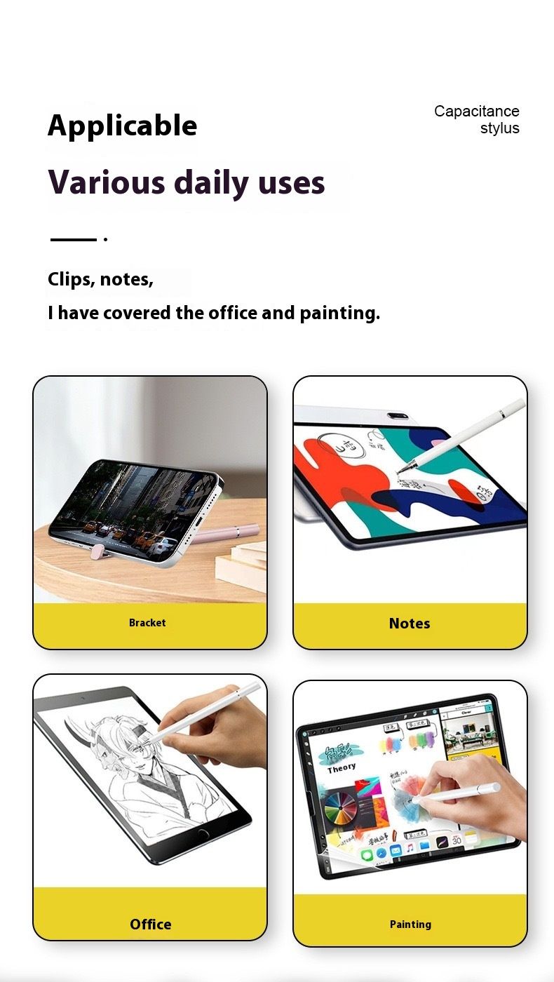 Dual-use three-in-one capacitive pen disc stylus mobile phone tablet universal stylus