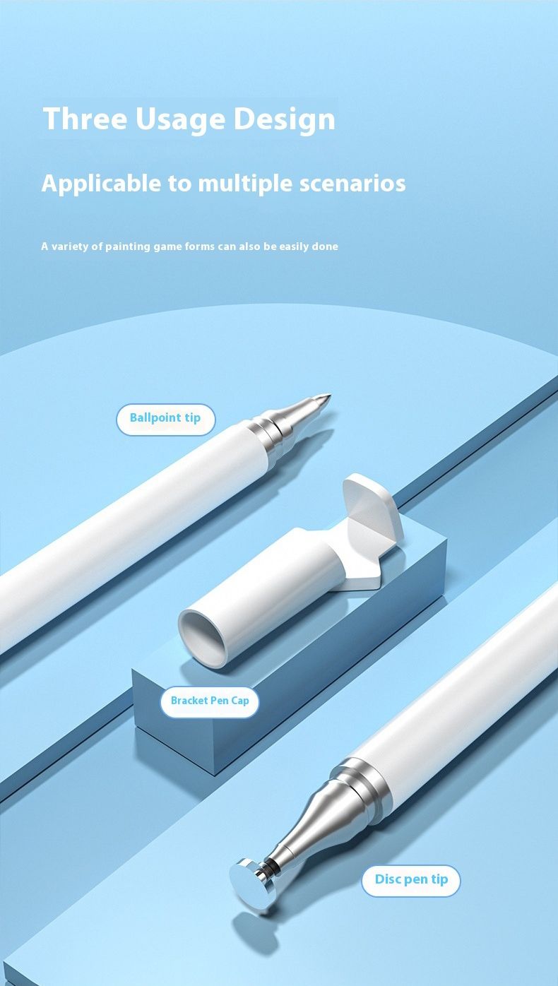Dual-use three-in-one capacitive pen disc stylus mobile phone tablet universal stylus