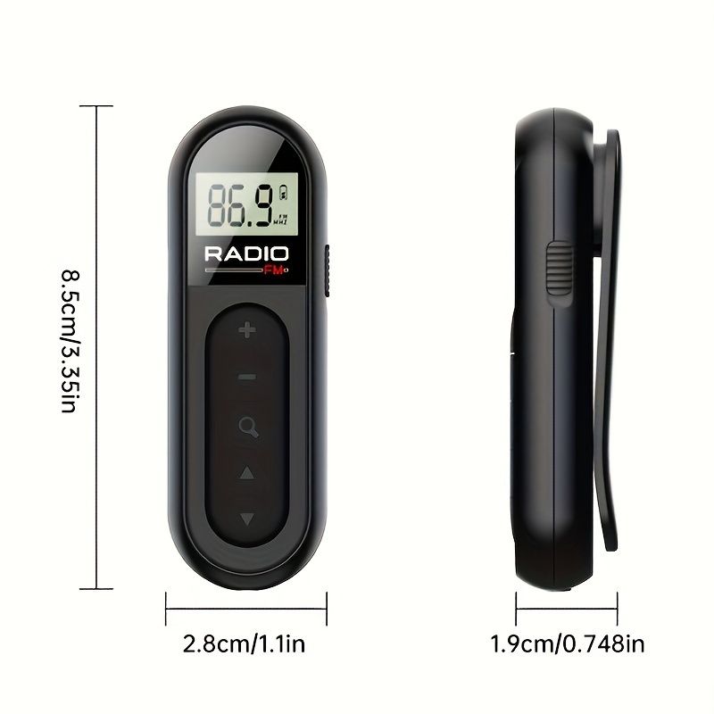 Ultra-Portable Hands-Free FM Radio Neck Clip  Quick-Charging High-Quality Sound for Sports Tours & More - Rechargeable Compact & Lightweigh