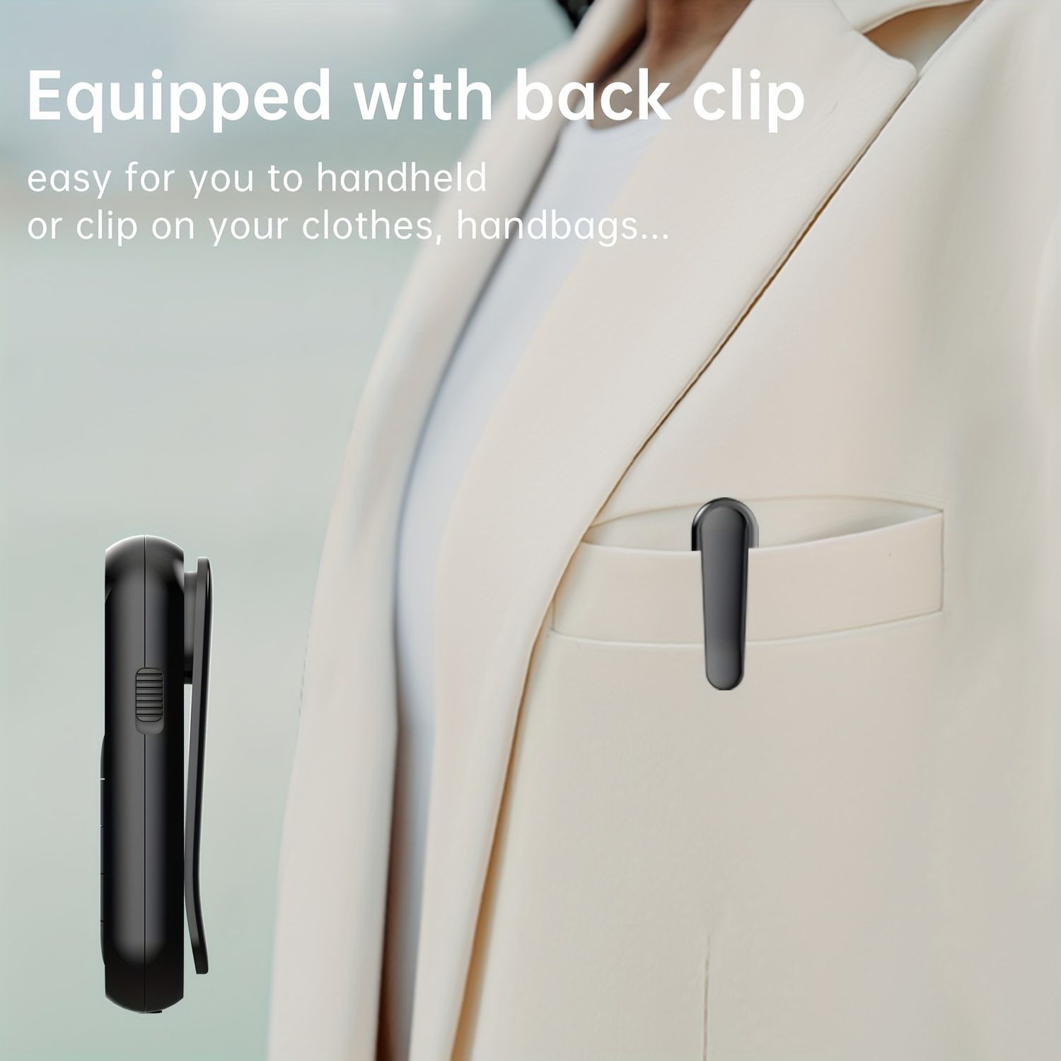 Ultra-Portable Hands-Free FM Radio Neck Clip  Quick-Charging High-Quality Sound for Sports Tours & More - Rechargeable Compact & Lightweigh