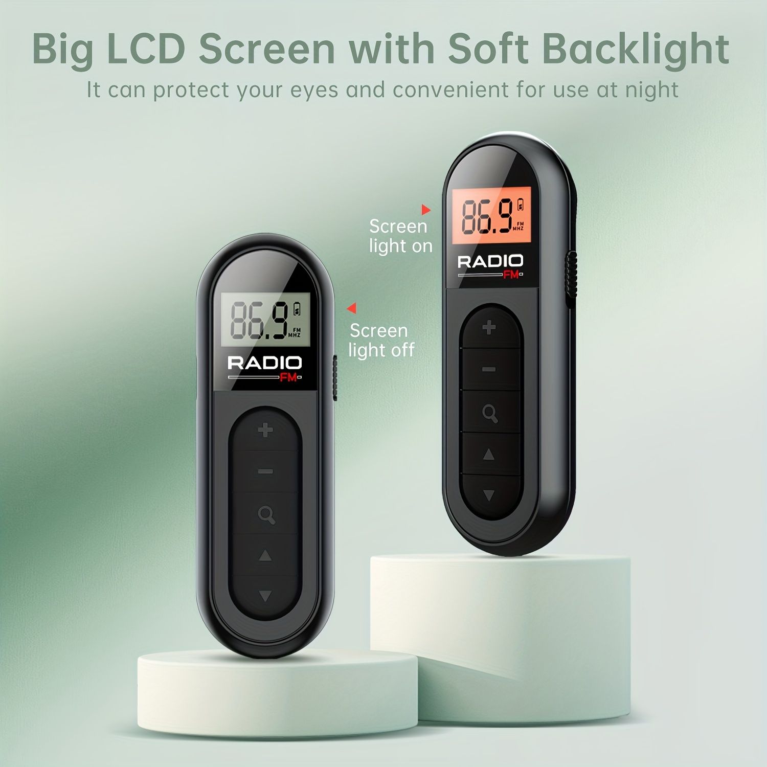 Ultra-Portable Hands-Free FM Radio Neck Clip  Quick-Charging High-Quality Sound for Sports Tours & More - Rechargeable Compact & Lightweigh