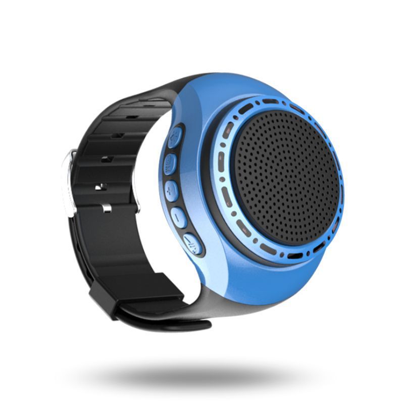 Portable BT Waterproof Wearable Speaker Watch with TWS+Voice Control+LED Flashing Light+MP3 Music Player+Mic