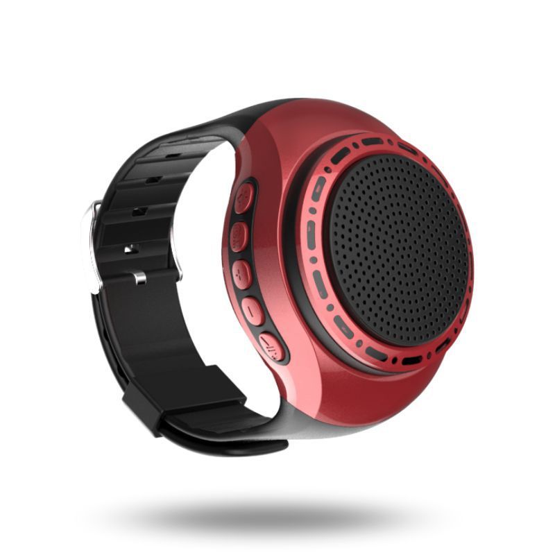 Portable BT Waterproof Wearable Speaker Watch with TWS+Voice Control+LED Flashing Light+MP3 Music Player+Mic