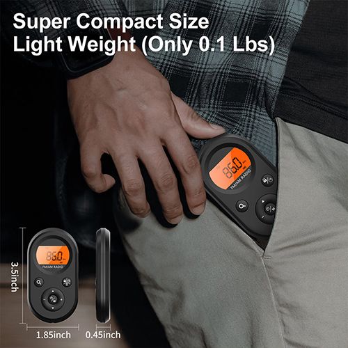 High Quality Dual AM FM Stereo Mini Pocket Radio Portable Plastic Speaker with Clear LED Digital Display for Outdoor Exercise