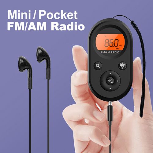 High Quality Dual AM FM Stereo Mini Pocket Radio Portable Plastic Speaker with Clear LED Digital Display for Outdoor Exercise