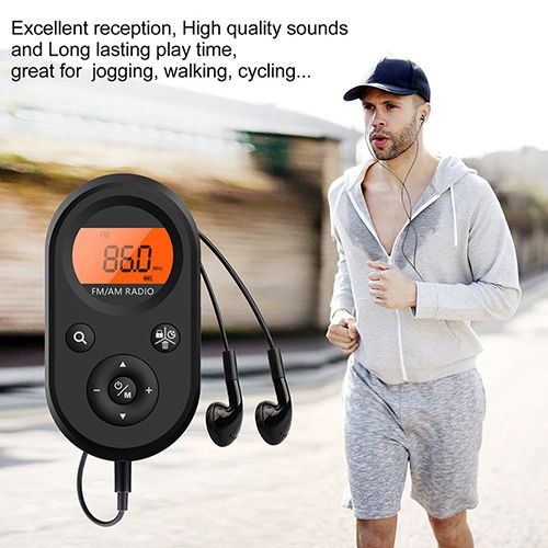 High Quality Dual AM FM Stereo Mini Pocket Radio Portable Plastic Speaker with Clear LED Digital Display for Outdoor Exercise