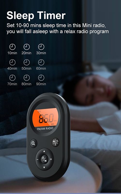 High Quality Dual AM FM Stereo Mini Pocket Radio Portable Plastic Speaker with Clear LED Digital Display for Outdoor Exercise