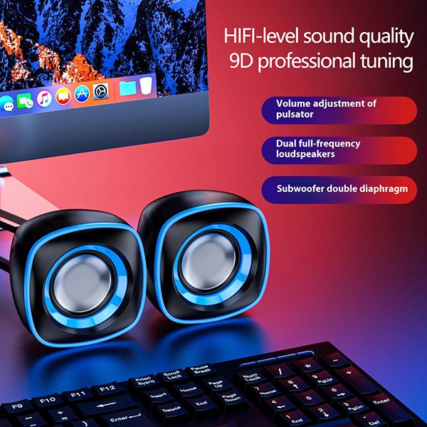 2025 New Computer Speaker Audio Desktop Home Subwoofer Small Speaker Wired USB Powered Multimedia Small Sound