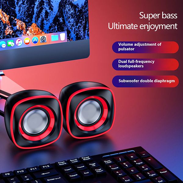2025 New Computer Speaker Audio Desktop Home Subwoofer Small Speaker Wired USB Powered Multimedia Small Sound