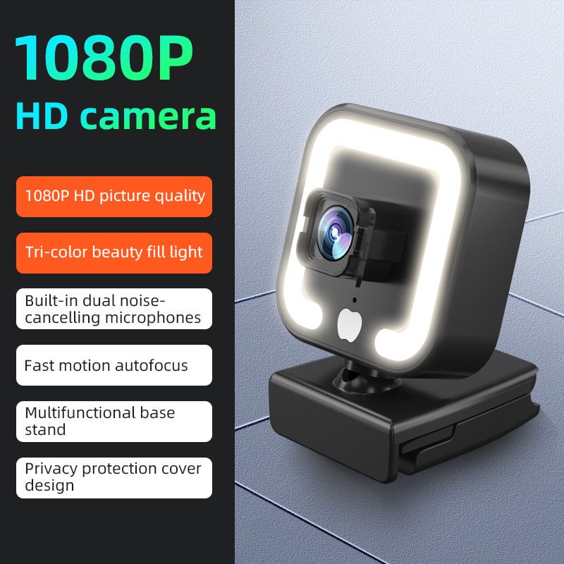 Beauty auto focus 1080P computer camera HD network USB live webcam2k free driver