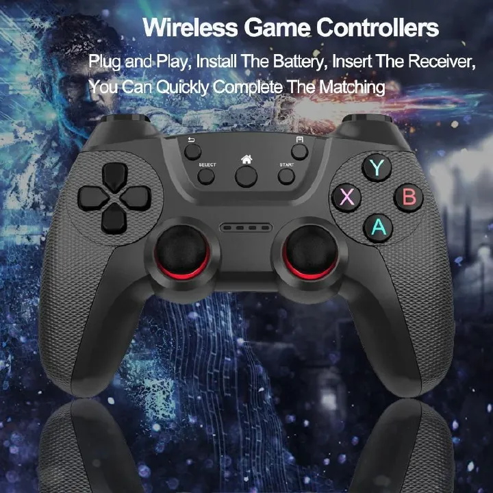 2pcs 2.4G Controller Gamepads Android Wireless Joystick For PS3 /PC/TV Box/Smart Phone Game Joystick For Super Console X Pro Gamepad Game Accessories Joypad Double Game Mobile Phone Handheld Device