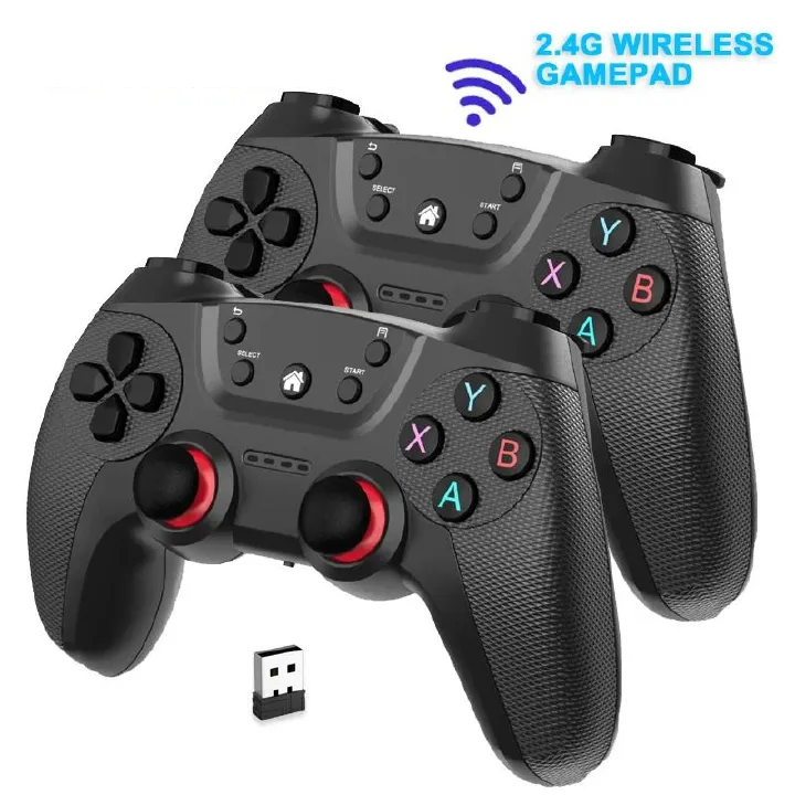 2pcs 2.4G Controller Gamepads Android Wireless Joystick For PS3 /PC/TV Box/Smart Phone Game Joystick For Super Console X Pro Gamepad Game Accessories Joypad Double Game Mobile Phone Handheld Device