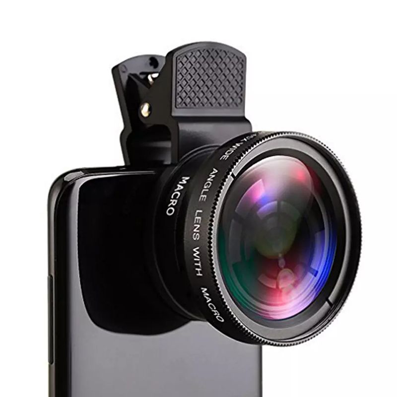 Lens Attachments 2 In 1 Mobile Phone Lens 0.45x Super Wide Angle 12.5x Macro HD Camera Lens For iPhone 12 11 8 7 6 XS Huawei Xiaomi Samsung