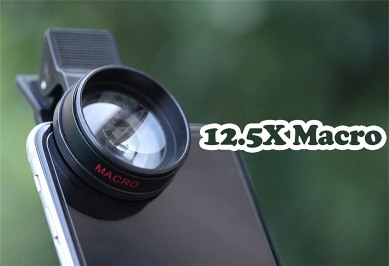 Lens Attachments 2 In 1 Mobile Phone Lens 0.45x Super Wide Angle 12.5x Macro HD Camera Lens For iPhone 12 11 8 7 6 XS Huawei Xiaomi Samsung