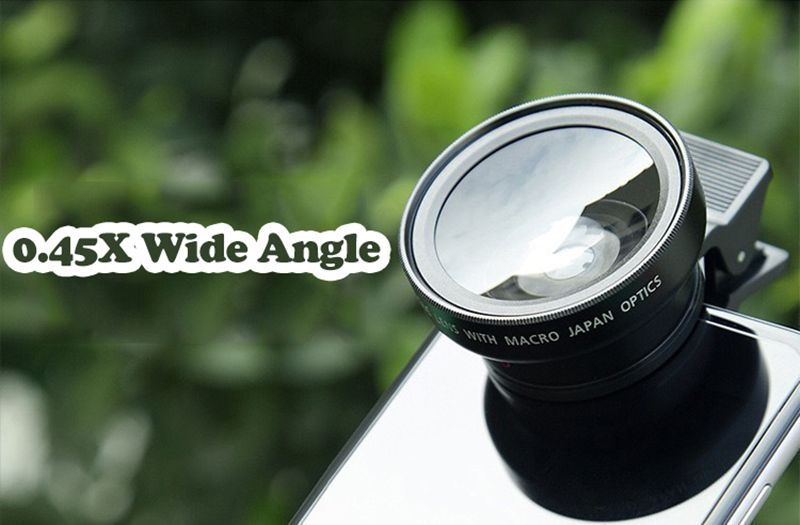 Lens Attachments 2 In 1 Mobile Phone Lens 0.45x Super Wide Angle 12.5x Macro HD Camera Lens For iPhone 12 11 8 7 6 XS Huawei Xiaomi Samsung