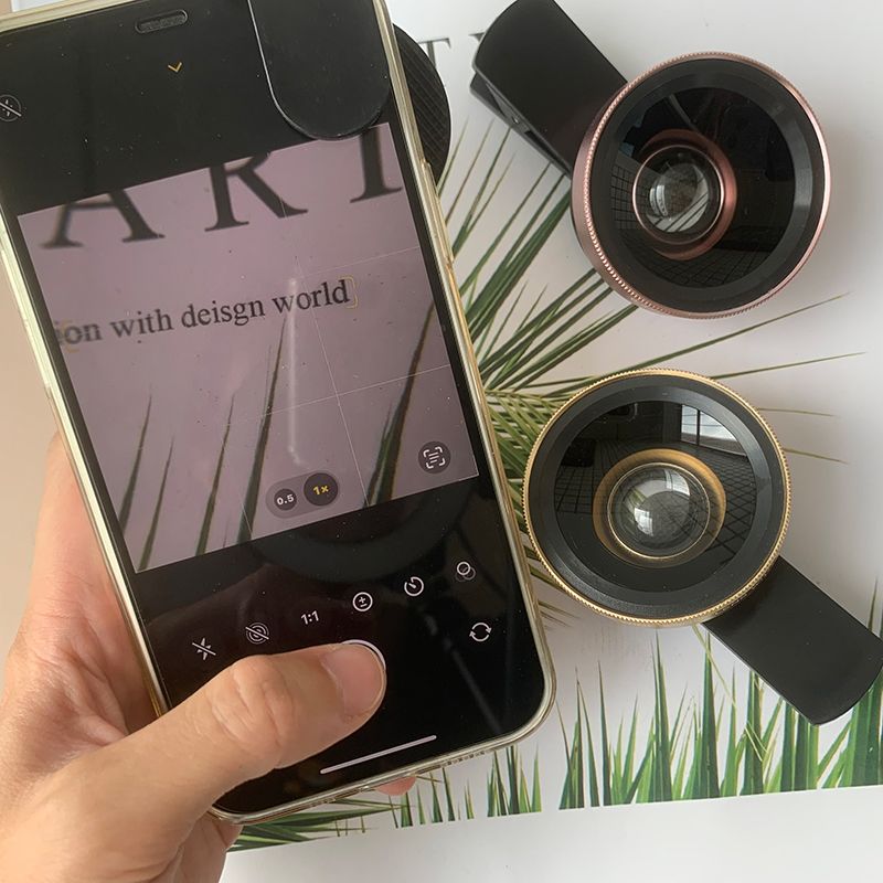 Lens Attachments 2 In 1 Mobile Phone Lens 0.45x Super Wide Angle 12.5x Macro HD Camera Lens For iPhone 12 11 8 7 6 XS Huawei Xiaomi Samsung