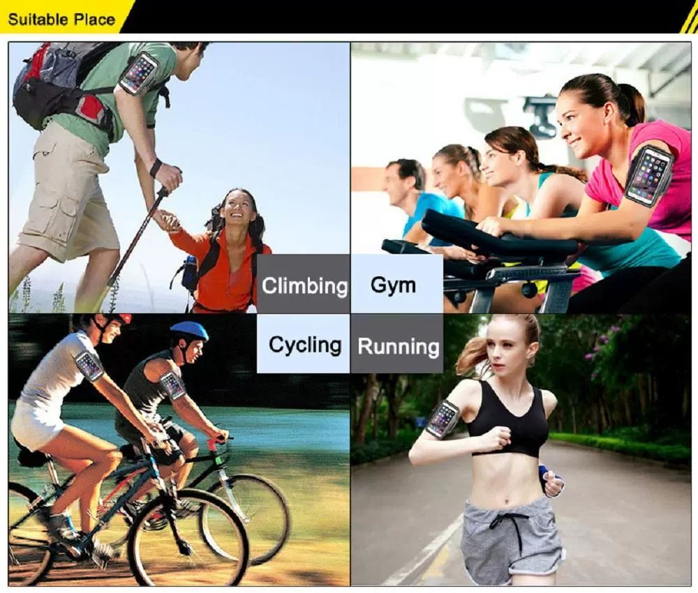 Universal 6.5'' Sports Running Fitness Cycling Waterproof Arm Band Mobile Phone Bag Case Cover Holder Transparent Mobile Phone Storage Bag Mobile Accessories Available For All Mobile Phones