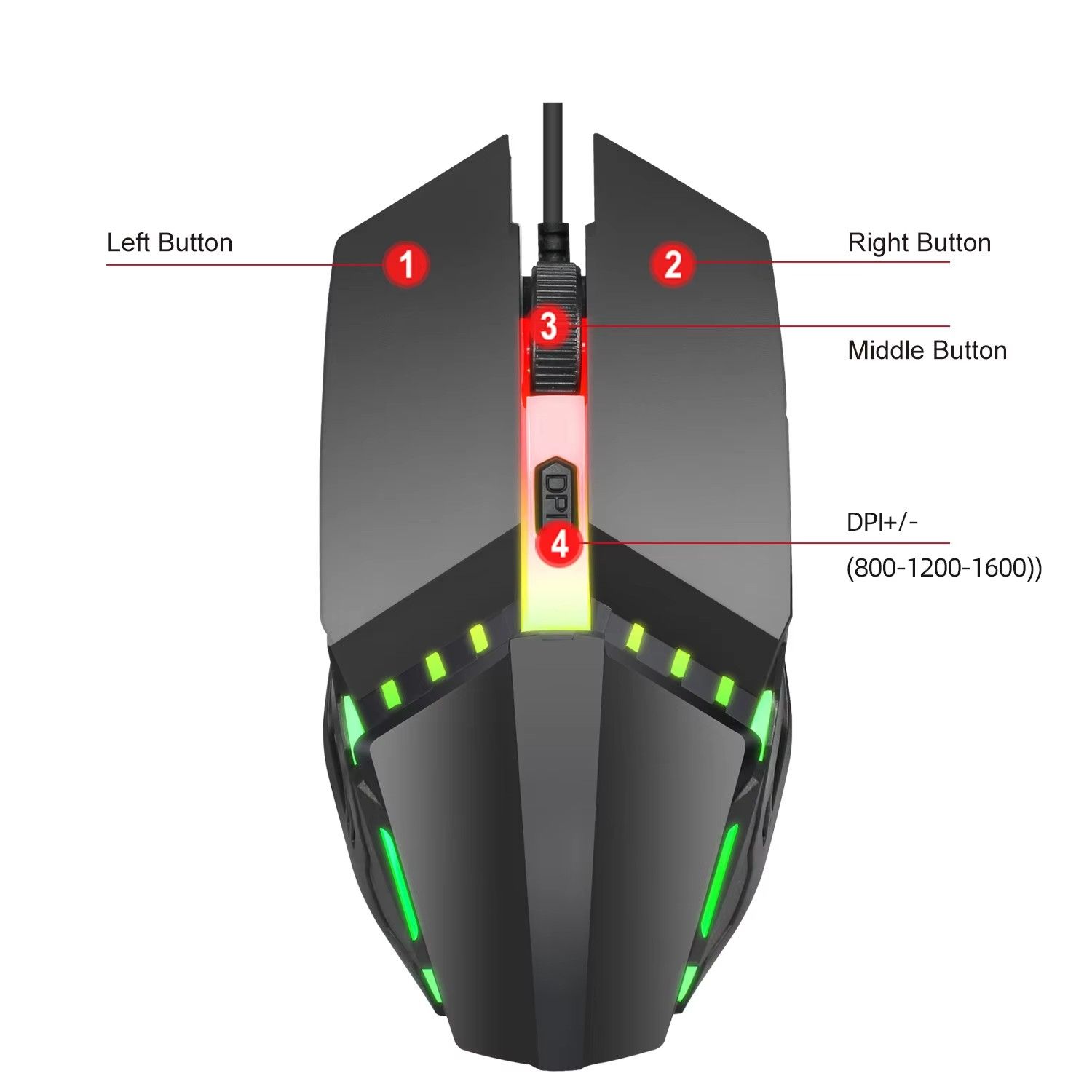 USB Wired Gaming Mouse Mice RGB Mouse Ergonomic Optical Mouse, Computer Mouse for Laptop, PC, Computer, Notebook,1600DPI,Gaming Mouse New Product Promotion: LED Optical Professional Gaming Mouse