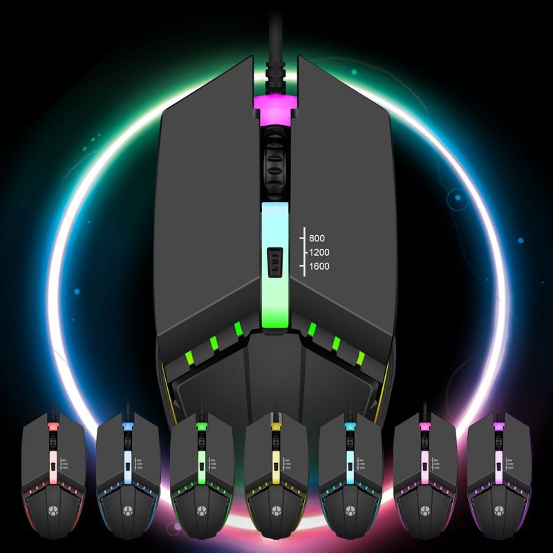 USB Wired Gaming Mouse Mice RGB Mouse Ergonomic Optical Mouse, Computer Mouse for Laptop, PC, Computer, Notebook,1600DPI,Gaming Mouse New Product Promotion: LED Optical Professional Gaming Mouse