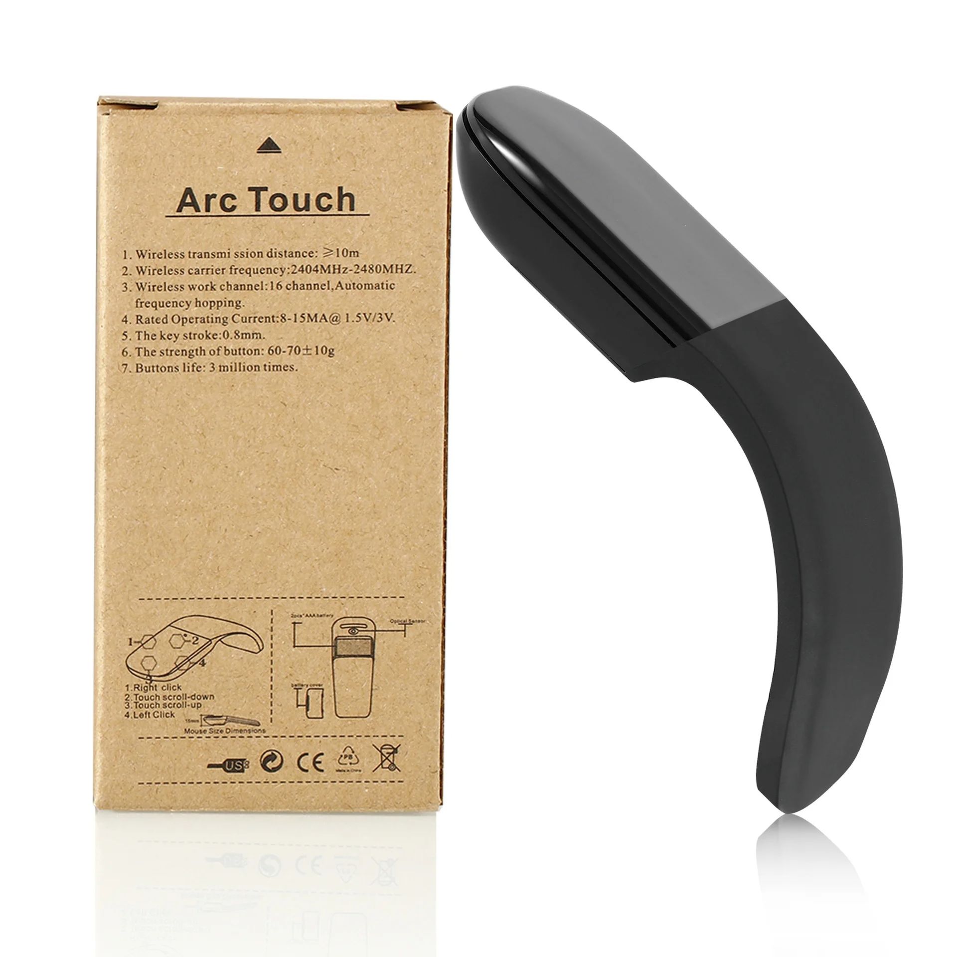 Bluetooth Folding Wireless Mouse Foldable Arc Touch Mini Mice Ergonomic Utra Thin Silent Gamer Mause For Microsoft Laptop PC Mac