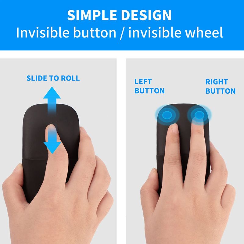 Bluetooth Folding Wireless Mouse Foldable Arc Touch Mini Mice Ergonomic Utra Thin Silent Gamer Mause For Microsoft Laptop PC Mac