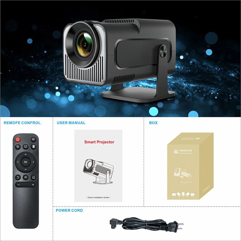 New short-throw HY320mini small projector home living room dormitory wall-mounted portable mini 4K projector