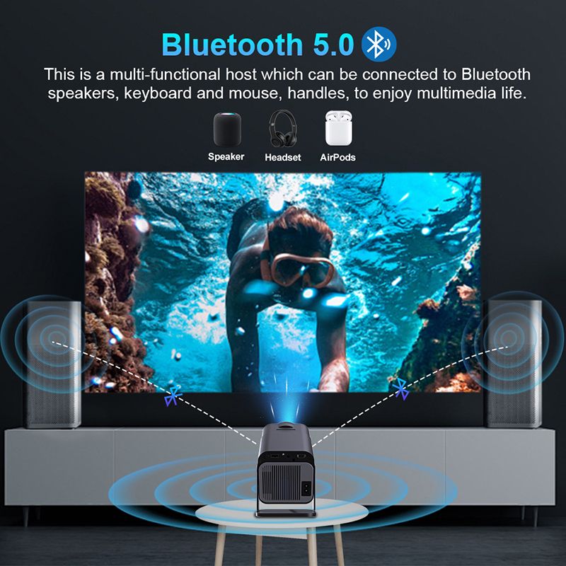 New short-throw HY320mini small projector home living room dormitory wall-mounted portable mini 4K projector