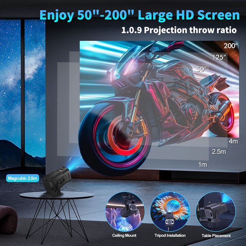 New short-throw HY320mini small projector home living room dormitory wall-mounted portable mini 4K projector