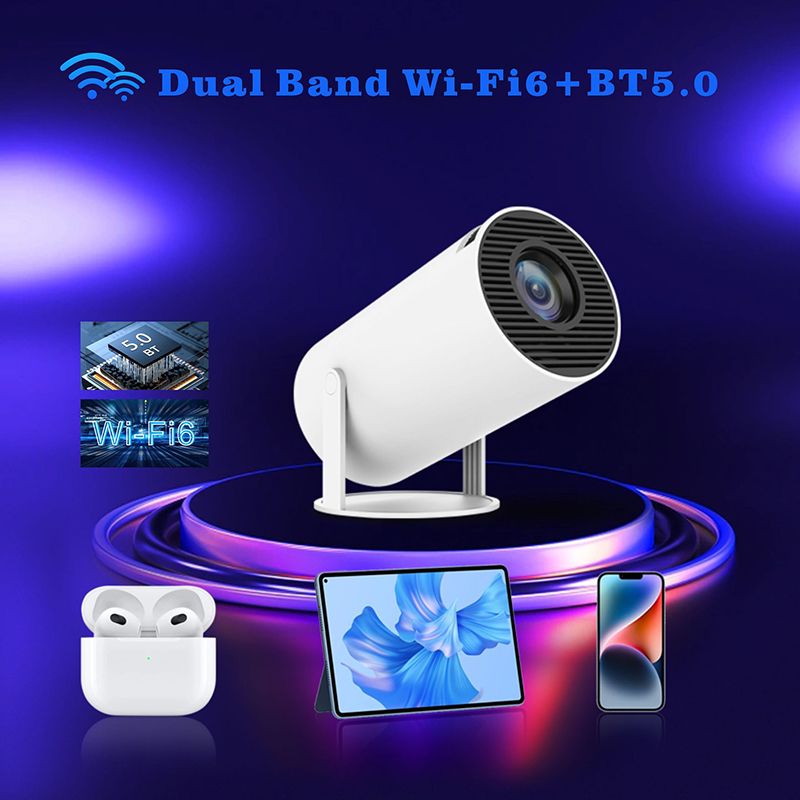 2024 Newest HY300pro Smart Android 11 Dual wifi Home Theater Projector Portable HD Proyector Mini 4k video projectors