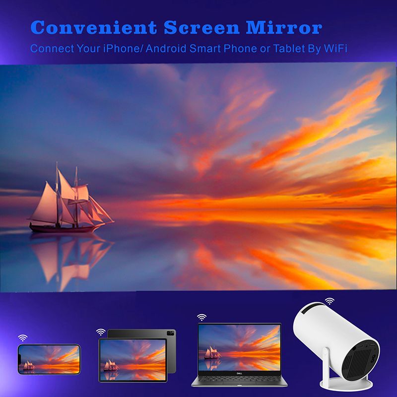 2024 Newest HY300pro Smart Android 11 Dual wifi Home Theater Projector Portable HD Proyector Mini 4k video projectors