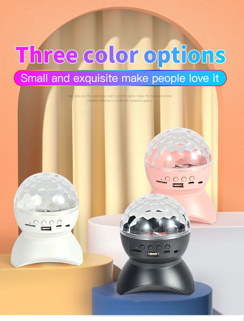 Colorful crystal magic ball USB music night light KTV colorful Bluetooth speaker stage light Christmas projection light