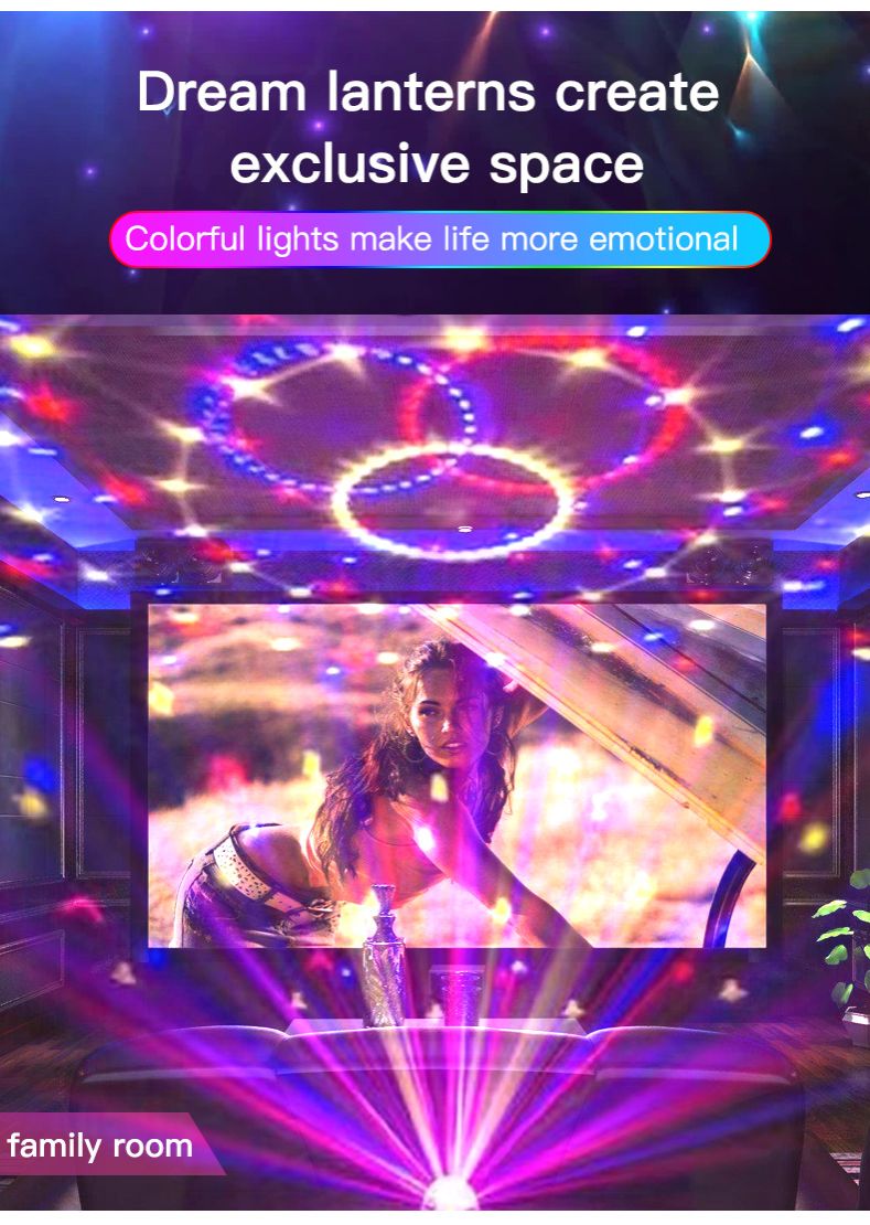Colorful crystal magic ball USB music night light KTV colorful Bluetooth speaker stage light Christmas projection light