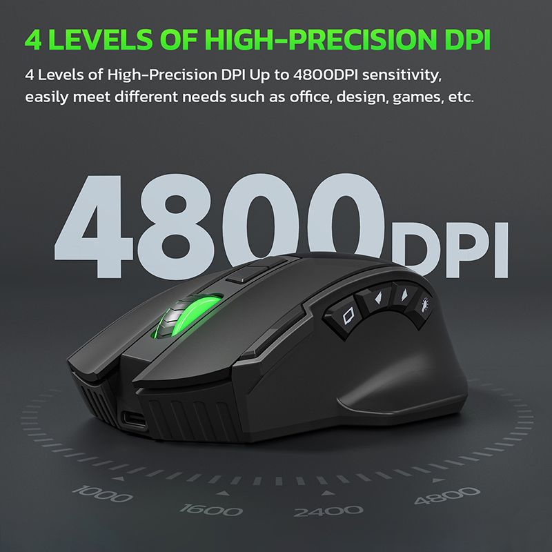 Wireless Charging Bluetooth Optical Mouse Dual Mode 10-Key Silent Gaming Mouse Suitable for Office Mouse