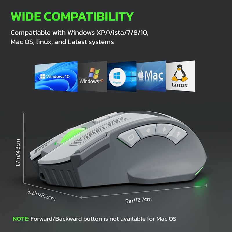 Wireless Charging Bluetooth Optical Mouse Dual Mode 10-Key Silent Gaming Mouse Suitable for Office Mouse