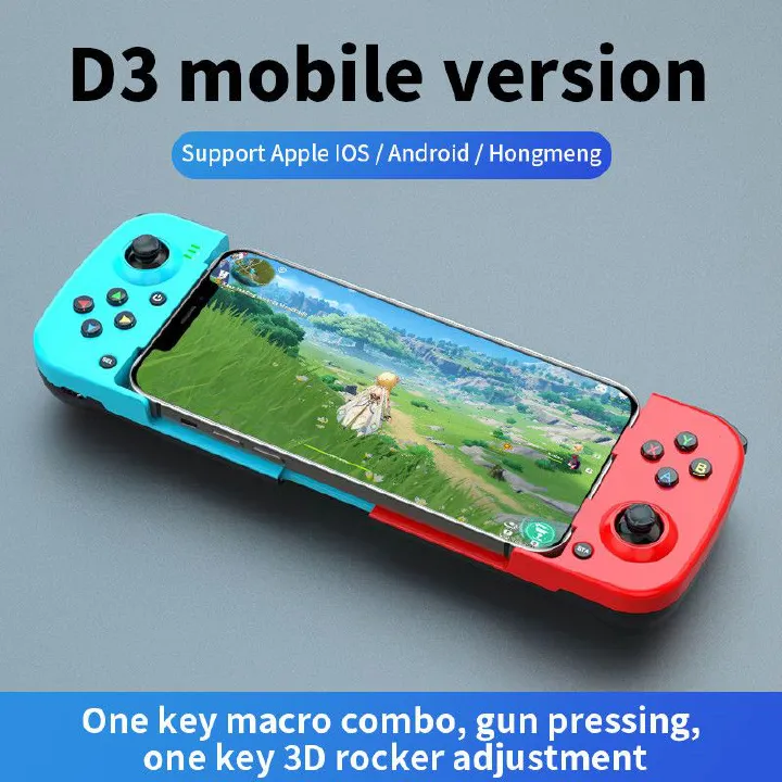 D3 Wireless BT 5.0 Stretchable Gamepad For Mobile Phone Android IOS Devices Retractable Joystick for PC Video Game Controller