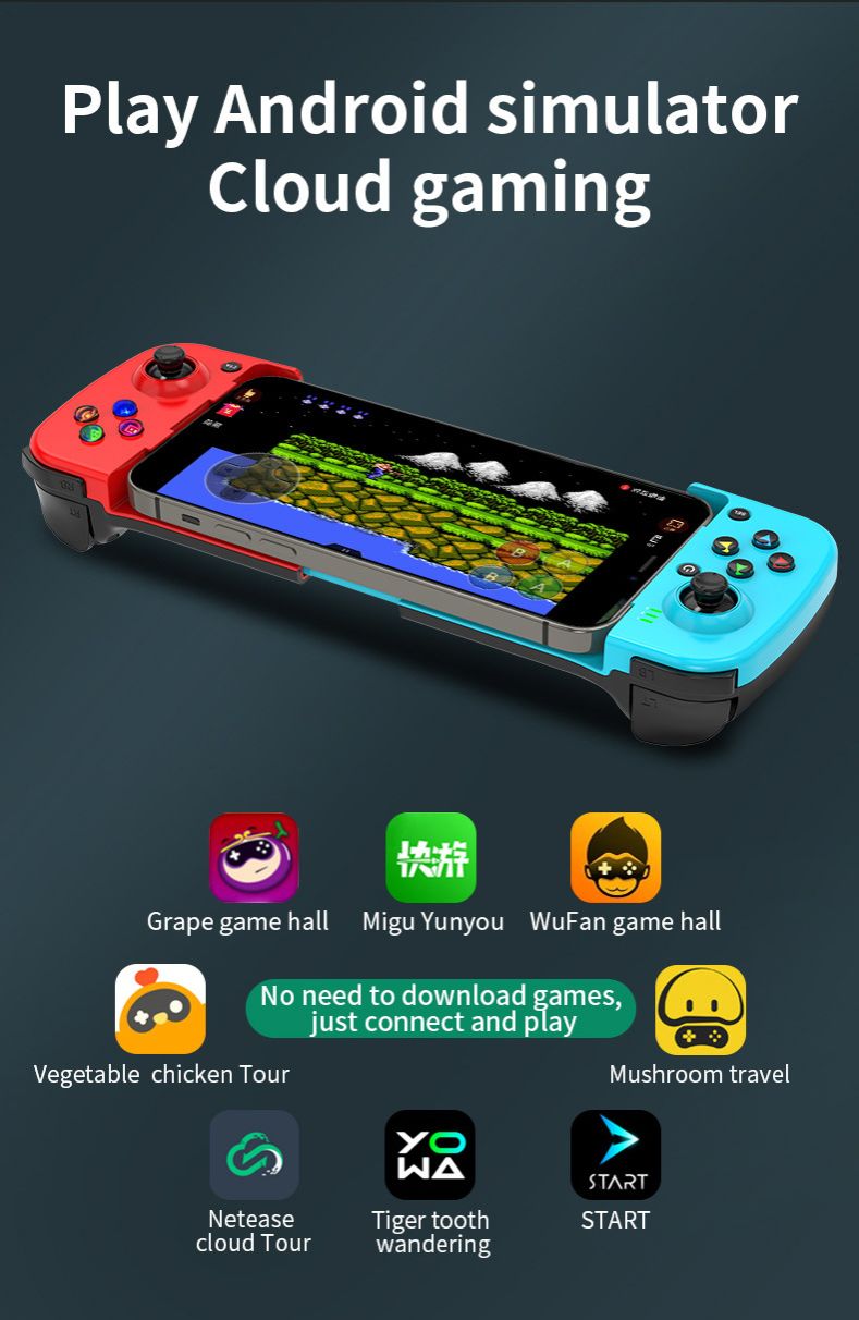 D3 Wireless BT 5.0 Stretchable Gamepad For Mobile Phone Android IOS Devices Retractable Joystick for PC Video Game Controller