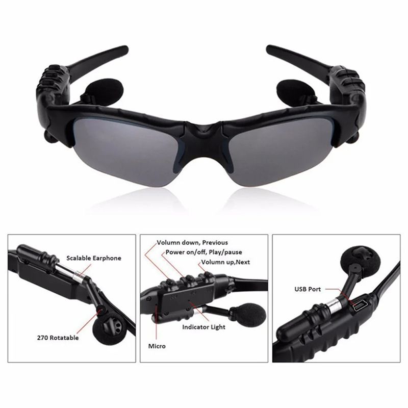 Outdoor Bluetooth sunglasses wireless headphones sports hands-free Bluetooth headset for iOS Android phones Sports sunglasses