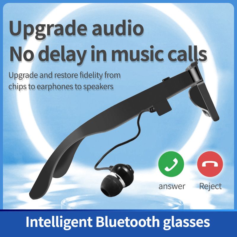 New smart bluetooth glasses headset myopia glasses listening to music and making calls all-in-one flat glasses audio reading glasses