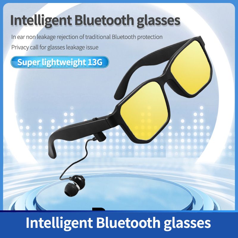 New smart bluetooth glasses headset myopia glasses listening to music and making calls all-in-one flat glasses audio reading glasses