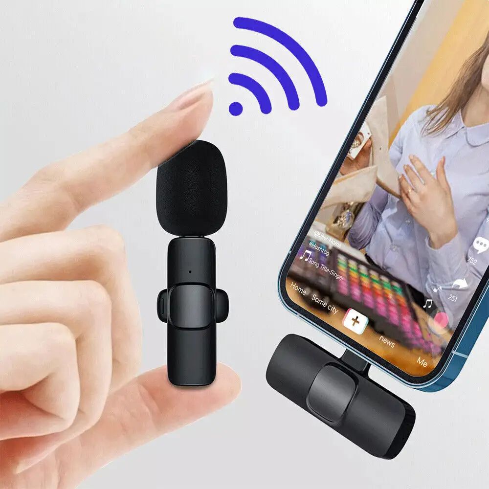 K9 Type-C Wireless Bluetooth Lavalier Microphones Portable Audio Video Recording Mini Mic for Phone Live Broadcast Gaming Mic Wireless Microfone for TIKTOK Youtube FacebookGame Photo Video Accessories