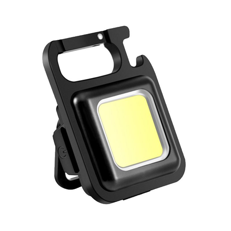 Portable work light mini multi-function keychain light COB charging outdoor camping emergency strong light small flashlight USB rechargeable indoor desktop lighting