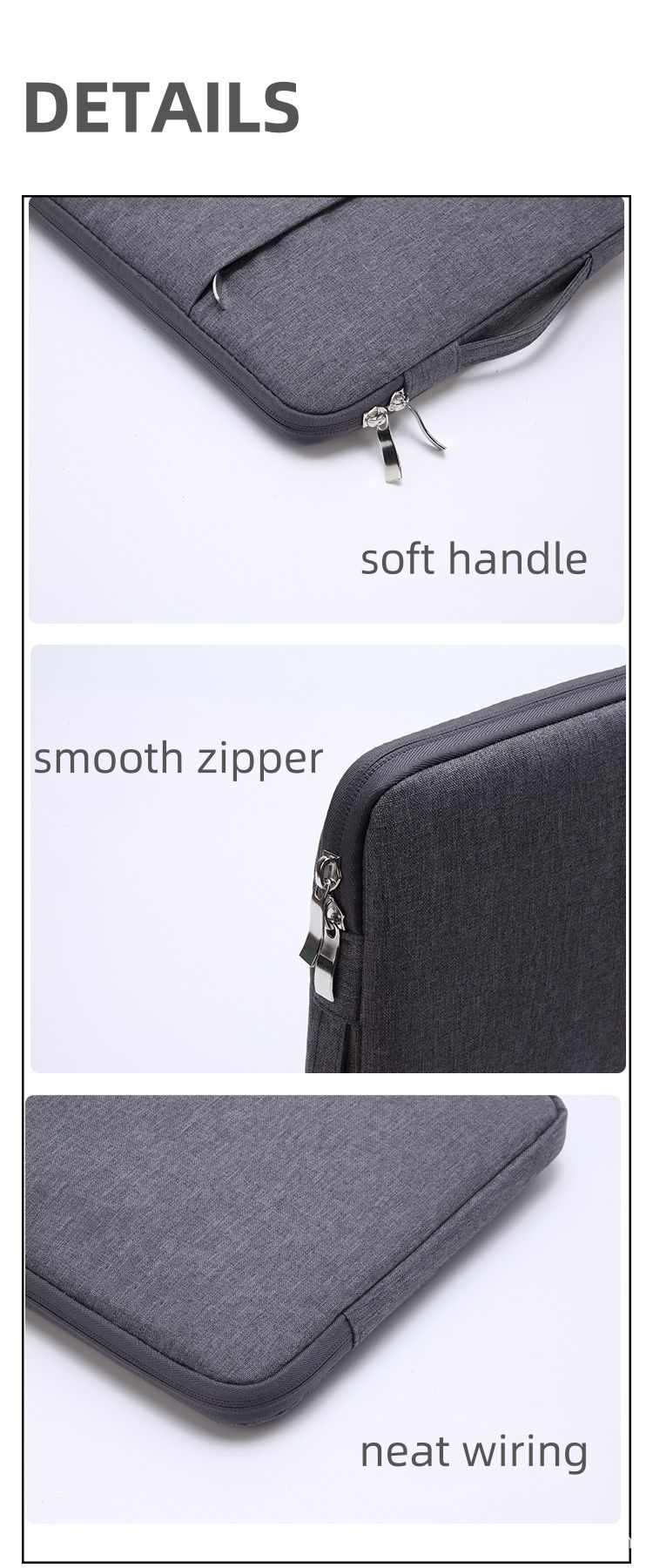 New style solid color simple laptop computer liner bag anti-scratch waterproof large capacity thick wear-resistant laptop liner bag