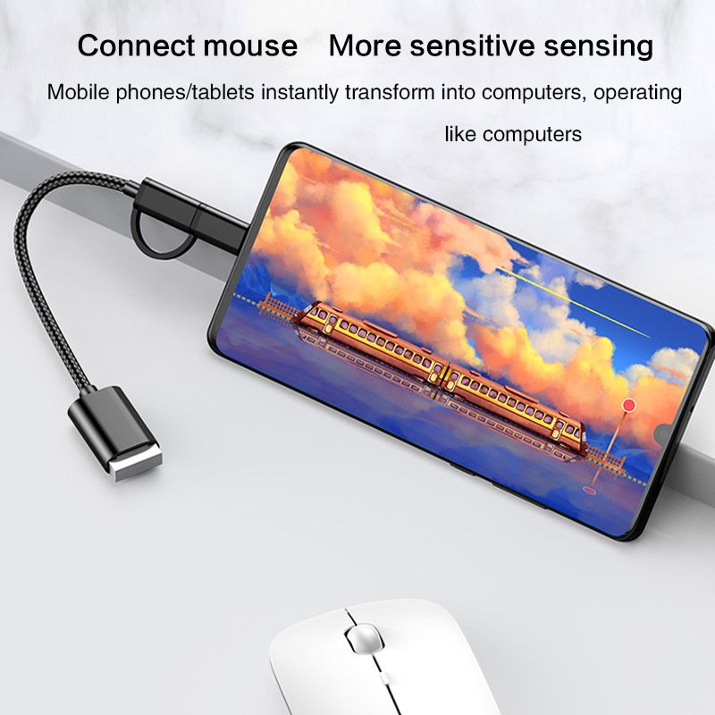 2 In 1 OTG Adapters Multi-port Adapter Cable Android Type-C  Cable USB Flash Drive Suitable For Mobile Phones, Computers And TabletsMobile Phone Adapter USB 3.0 Adapter USB Data Cable
