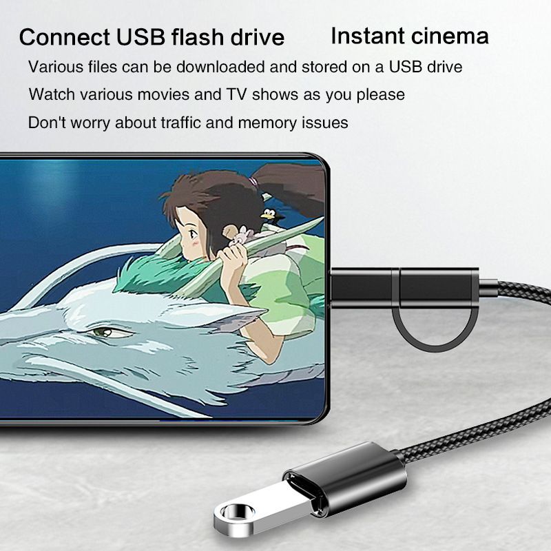 2 In 1 OTG Adapters Multi-port Adapter Cable Android Type-C  Cable USB Flash Drive Suitable For Mobile Phones, Computers And TabletsMobile Phone Adapter USB 3.0 Adapter USB Data Cable