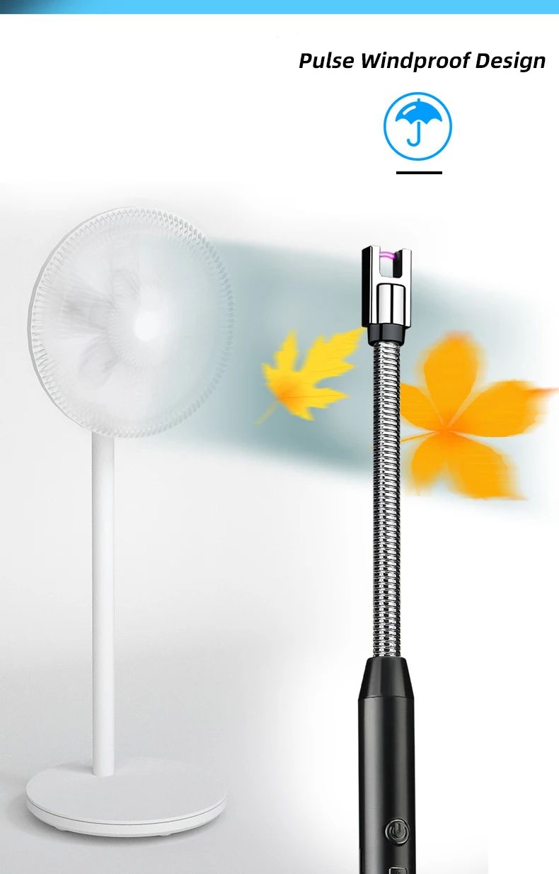 USB Rechargeable Lighters Kitchen Tools Outdoor BBQ Windproof Arc Pulse Fire Igniter 360 Degree Free Rotation Lighter USB Charging Lighters for Give a Gift
