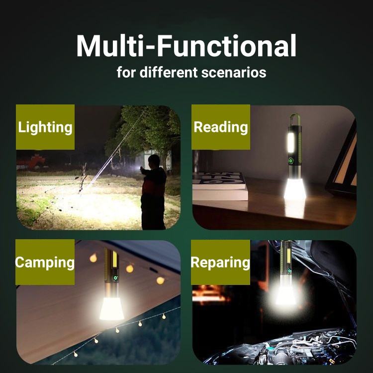 Portab LED Flashlights USB Rechargeable Torch New Upgrades Emergency Strong Powerful Flashlight Multifunctional Outdoor Lighting Accessories Camping Light Work Light Tent Light Focus LED Lamp
