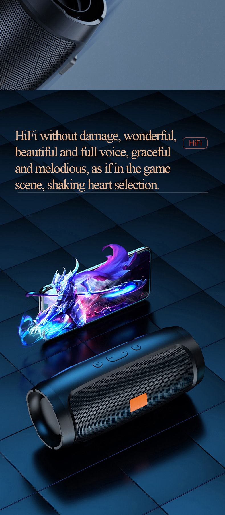 Portable BT Speakers with Double Subwoofer Heavy Bass Wireless Speaker for Outdoor Travel