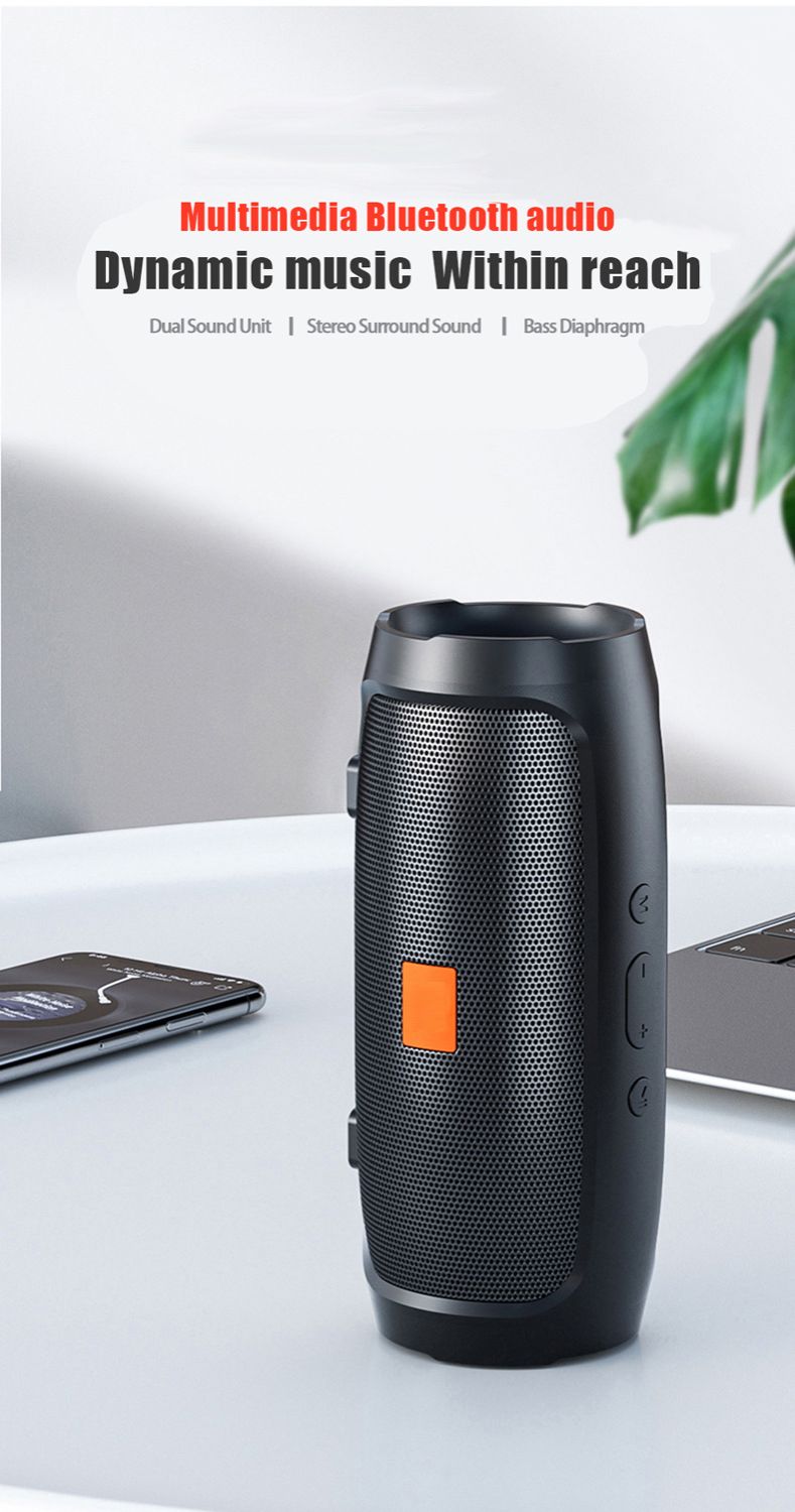 Portable BT Speakers with Double Subwoofer Heavy Bass Wireless Speaker for Outdoor Travel