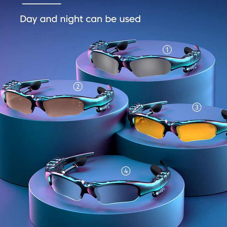 Stereo Wireless Earphones with Mic, Polarized Sunglasses for Driving Cycling Sports, Noise Reduction HeadphonesSun glasses
