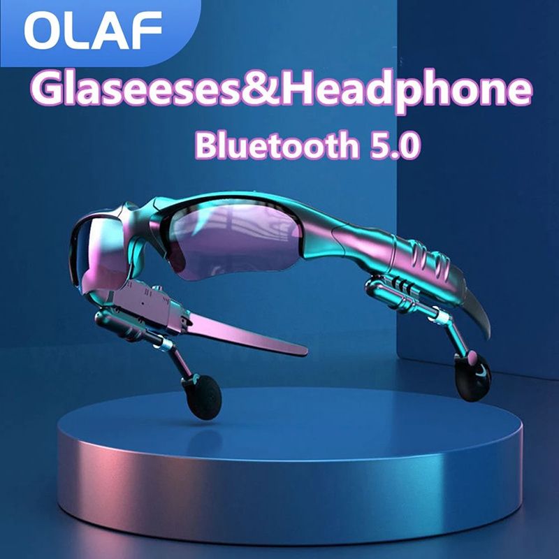 Stereo Wireless Earphones with Mic, Polarized Sunglasses for Driving Cycling Sports, Noise Reduction HeadphonesSun glasses